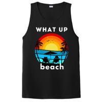 What Up Beach | Funny Beach Summer Vacation PosiCharge Competitor Tank