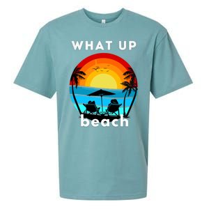 What Up Beach | Funny Beach Summer Vacation Sueded Cloud Jersey T-Shirt