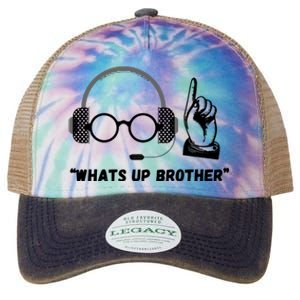 Whats Up Brother Funny Sketch Streamer Legacy Tie Dye Trucker Hat