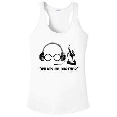 Whats Up Brother Funny Sketch Streamer Ladies PosiCharge Competitor Racerback Tank