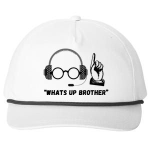 Whats Up Brother Funny Sketch Streamer Snapback Five-Panel Rope Hat