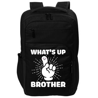 Whats Up Brother Twitch Funny Gamer Gaming Impact Tech Backpack