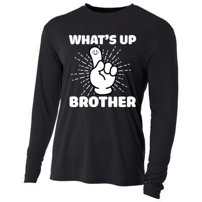 Whats Up Brother Twitch Funny Gamer Gaming Cooling Performance Long Sleeve Crew