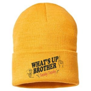 Whats Up Brother Tuesday Sketch Streamer Gamer Sustainable Knit Beanie