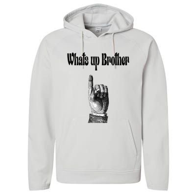 Whats Up Brother Funny Sketch Streamer Performance Fleece Hoodie