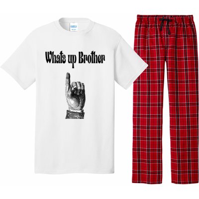 Whats Up Brother Funny Sketch Streamer Pajama Set