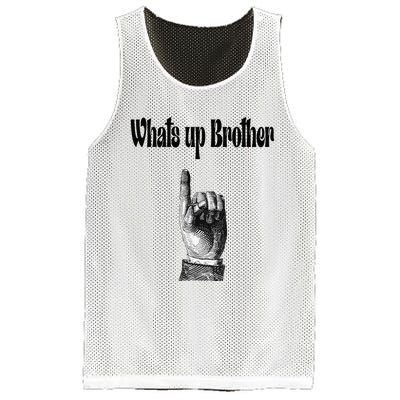 Whats Up Brother Funny Sketch Streamer Mesh Reversible Basketball Jersey Tank