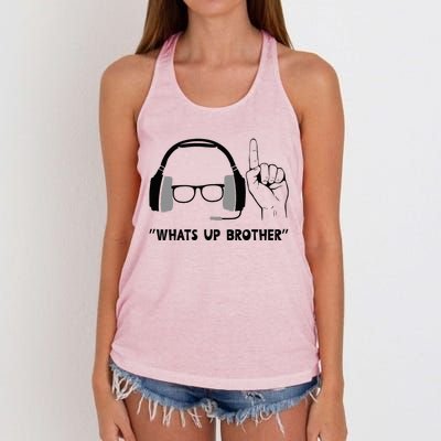 Whats Up Brother Special Players Funny Women's Knotted Racerback Tank