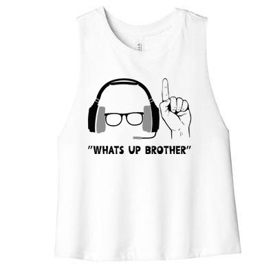 Whats Up Brother Special Players Funny Women's Racerback Cropped Tank