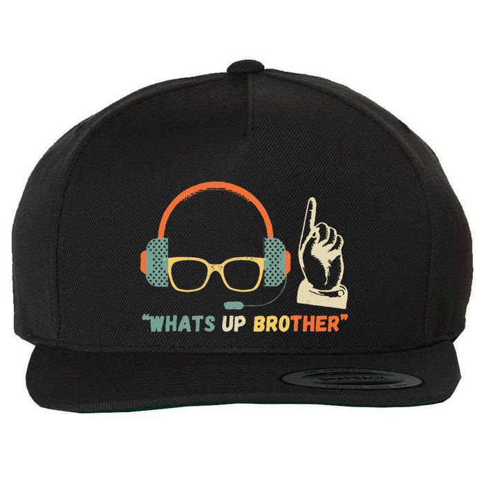 Whats Up Brother Sketch Streamer Whats Up Brother Wool Snapback Cap