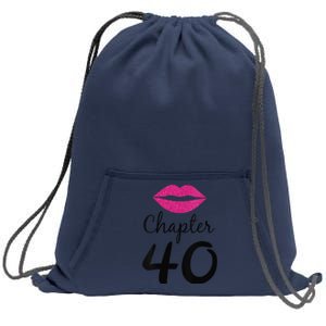 Womens Unique Birthday Gift Chapter 40 Women 40 Years Old Bday Sweatshirt Cinch Pack Bag