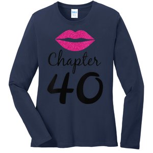 Womens Unique Birthday Gift Chapter 40 Women 40 Years Old Bday Ladies Long Sleeve Shirt