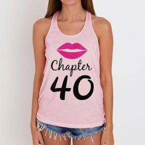 Womens Unique Birthday Gift Chapter 40 Women 40 Years Old Bday Women's Knotted Racerback Tank