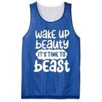 Wake Up Beauty Its Time To Beast Workout Motivation Gift Mesh Reversible Basketball Jersey Tank