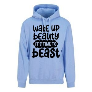 Wake Up Beauty Its Time To Beast Workout Motivation Gift Unisex Surf Hoodie