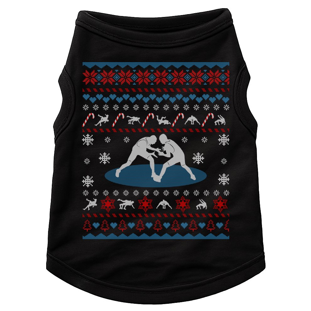 Wrestling Ugly Christmas Sweater Funny Funny Gift For Wrestler Gift Doggie Tank