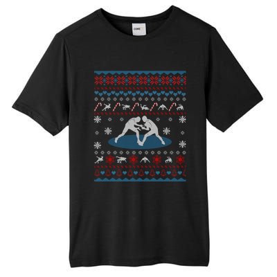 Wrestling Ugly Christmas Sweater Funny Funny Gift For Wrestler Gift Tall Fusion ChromaSoft Performance T-Shirt