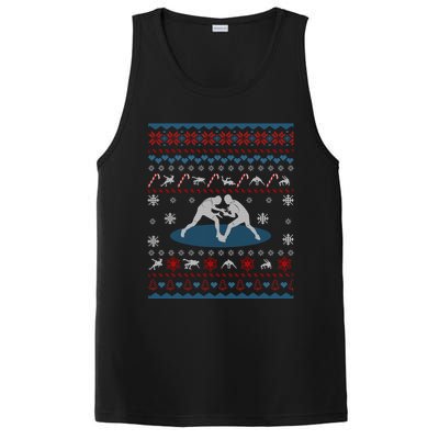 Wrestling Ugly Christmas Sweater Funny Funny Gift For Wrestler Gift PosiCharge Competitor Tank