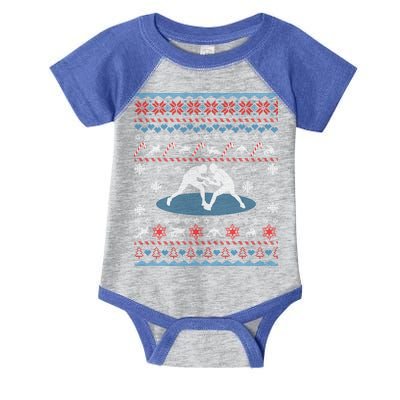 Wrestling Ugly Christmas Sweater Funny Funny Gift For Wrestler Gift Infant Baby Jersey Bodysuit