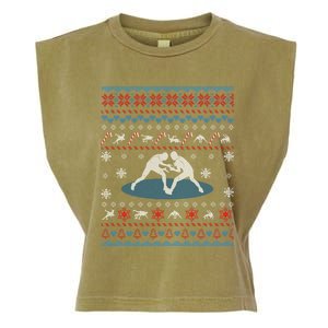 Wrestling Ugly Christmas Sweater Funny Funny Gift For Wrestler Gift Garment-Dyed Women's Muscle Tee