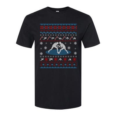 Wrestling Ugly Christmas Sweater Funny Funny Gift For Wrestler Gift Softstyle® CVC T-Shirt