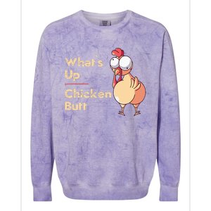 WhatS Up Chicken Butt Funny Quotes Sayings Joke Word Pun Colorblast Crewneck Sweatshirt