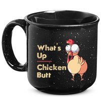 WhatS Up Chicken Butt Funny Quotes Sayings Joke Word Pun 15oz Campfire Ceramic Mug