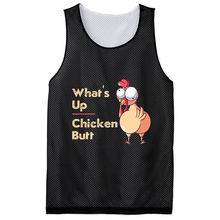 WhatS Up Chicken Butt Funny Quotes Sayings Joke Word Pun Mesh Reversible Basketball Jersey Tank