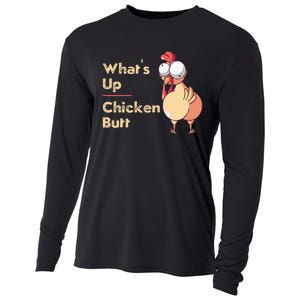 WhatS Up Chicken Butt Funny Quotes Sayings Joke Word Pun Cooling Performance Long Sleeve Crew