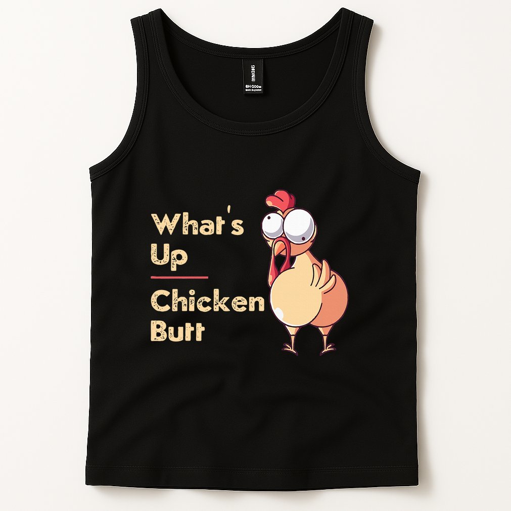 WhatS Up Chicken Butt Funny Quotes Sayings Joke Word Pun Tank Top