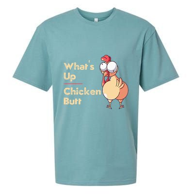 WhatS Up Chicken Butt Funny Quotes Sayings Joke Word Pun Sueded Cloud Jersey T-Shirt