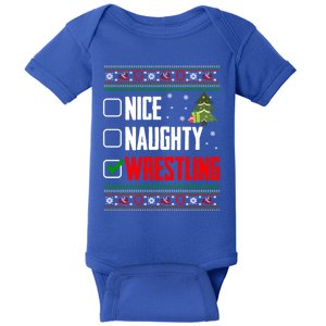 Wrestling Ugly Christmas Cute Gift Baby Bodysuit