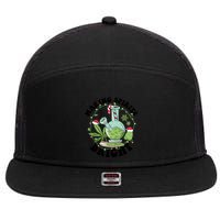 Weed Ugly Christmas Smoking Santa Claus 7 Panel Mesh Trucker Snapback Hat