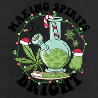 Weed Ugly Christmas Smoking Santa Claus 7 Panel Mesh Trucker Snapback Hat