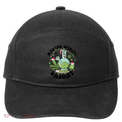 Weed Ugly Christmas Smoking Santa Claus 7-Panel Snapback Hat
