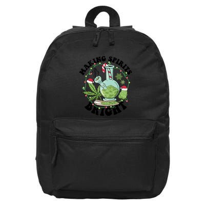 Weed Ugly Christmas Smoking Santa Claus 16 in Basic Backpack