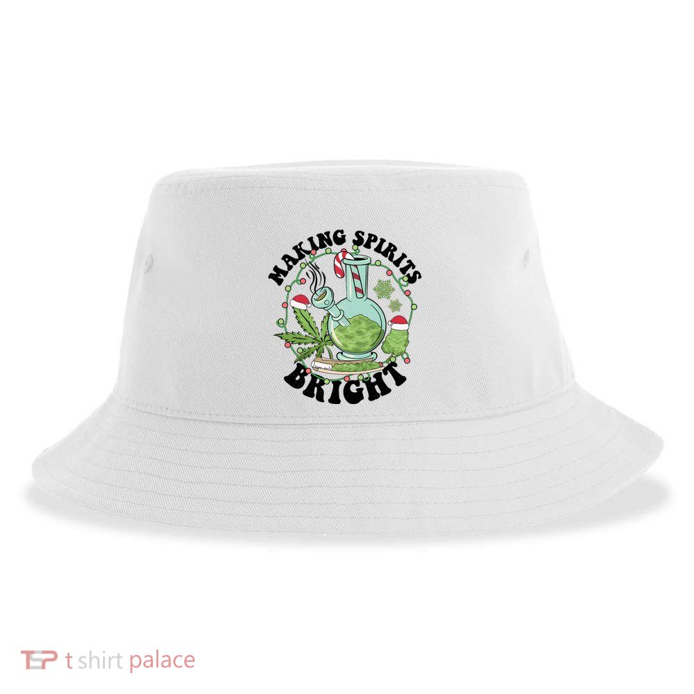 Weed Ugly Christmas Smoking Santa Claus Sustainable Bucket Hat