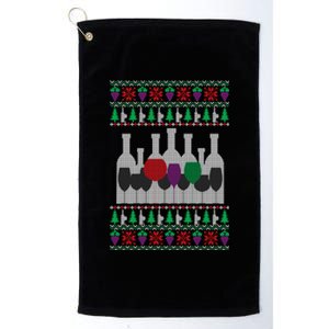 Wine Ugly Christmas Happy Holiday Cheer Ing Xmas Gift Cute Gift Platinum Collection Golf Towel