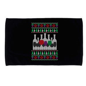 Wine Ugly Christmas Happy Holiday Cheer Ing Xmas Gift Cute Gift Microfiber Hand Towel