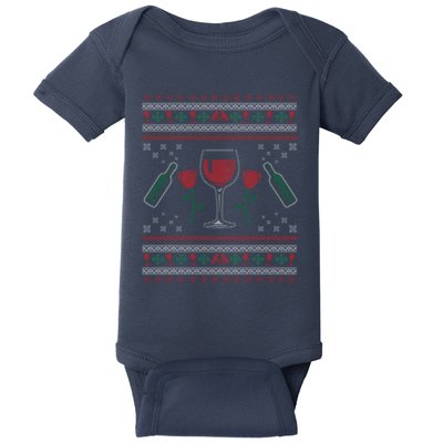 Wine Ugly Christmas Baby Bodysuit