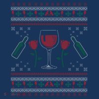 Wine Ugly Christmas Short Acrylic Beanie