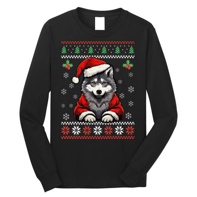 Wolf Ugly Christmas Sweater Wolves Xmas Long Sleeve Shirt