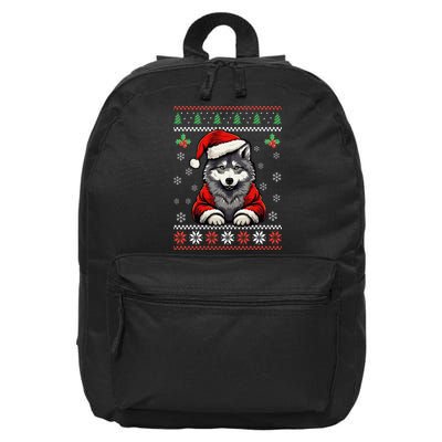 Wolf Ugly Christmas Sweater Wolves Xmas 16 in Basic Backpack