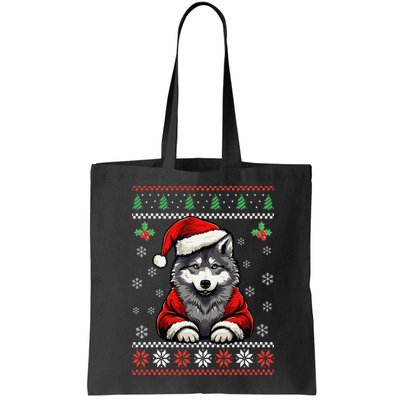 Wolf Ugly Christmas Sweater Wolves Xmas Bag