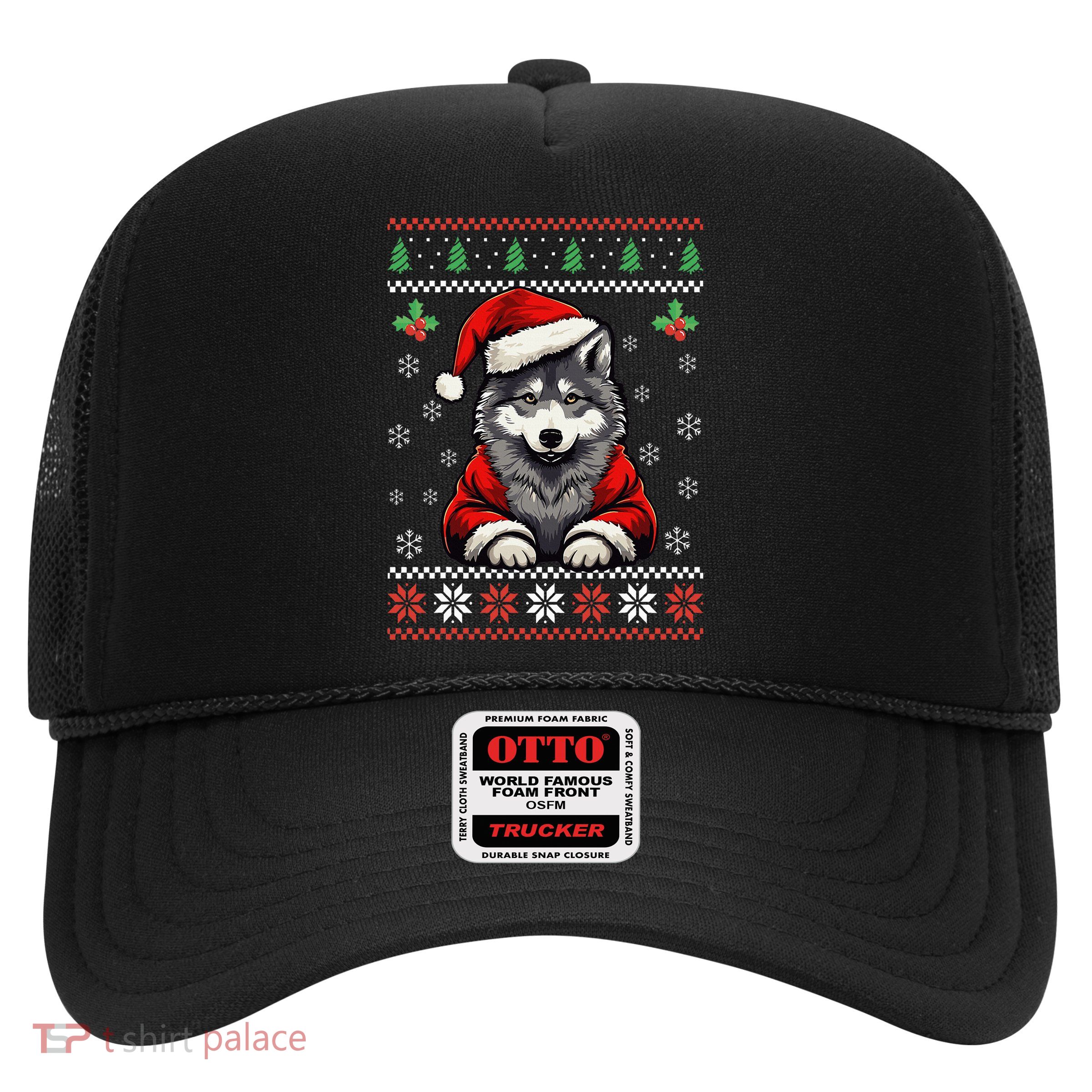 Wolf Ugly Christmas Sweater Wolves Xmas Trucker Hat