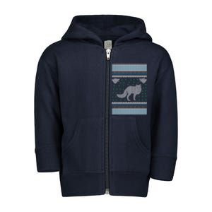 Wolf Ugly Christmas Toddler Zip Fleece Hoodie