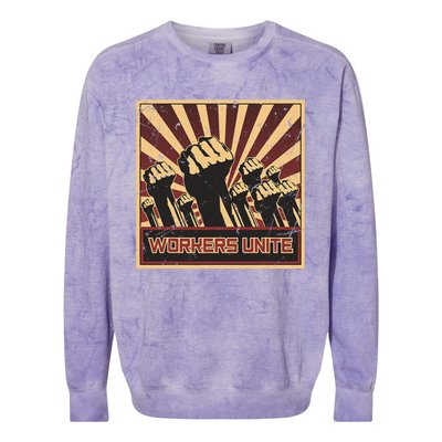 Workers Unite Communist Socialist Workers Communism Colorblast Crewneck Sweatshirt