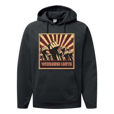 Workers Unite Communist Socialist Workers Communism Performance Fleece Hoodie