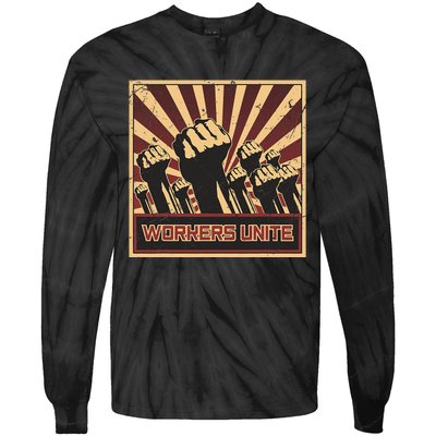 Workers Unite Communist Socialist Workers Communism Tie-Dye Long Sleeve Shirt