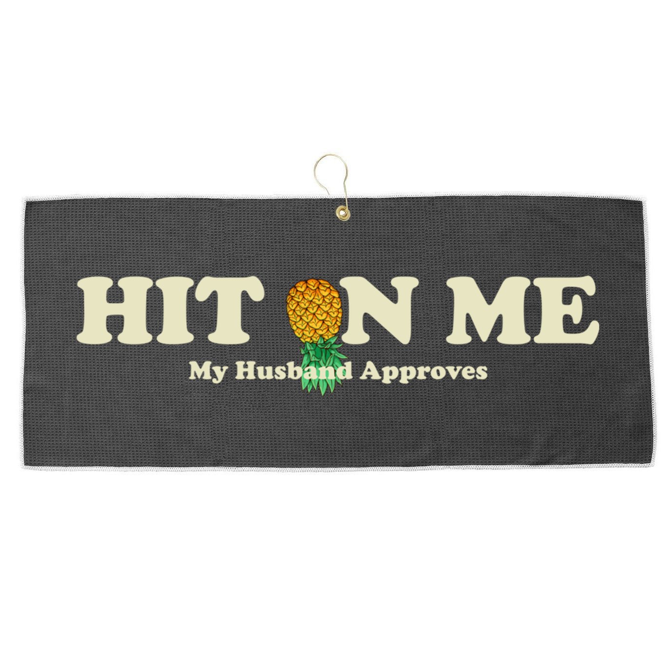 Wo Upside Down Pineapple Subtle Swinger Gift Large Microfiber Waffle Golf Towel